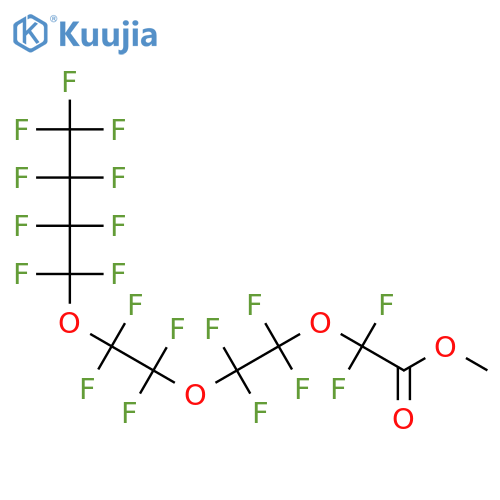Acetic acid,2,2-difluoro-2-[1,1,2,2-tetrafluoro-2-[1,1,2,2-tetrafluoro-2-(1,1,2,2,3,3,4,4,4-nonafluorobutoxy)ethoxy]ethoxy]-,methyl ester structure