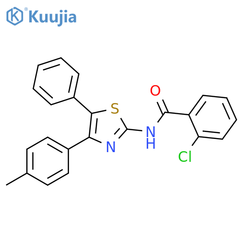 2-chloro-N-4-(4-methylphenyl)-5-phenyl-1,3-thiazol-2-ylbenzamide structure