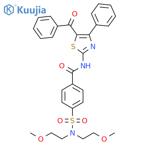 N-(5-benzoyl-4-phenyl-1,3-thiazol-2-yl)-4-bis(2-methoxyethyl)sulfamoylbenzamide structure