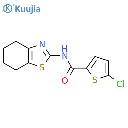 5-chloro-N-(4,5,6,7-tetrahydro-1,3-benzothiazol-2-yl)thiophene-2-carboxamide structure