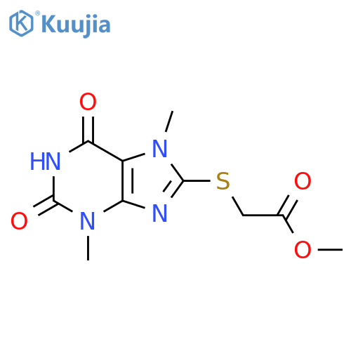 methyl 2-(3,7-dimethyl-2,6-dioxo-2,3,6,7-tetrahydro-1H-purin-8-yl)sulfanylacetate structure