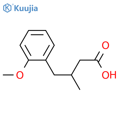 4-(2-methoxyphenyl)-3-methylbutanoic acid structure