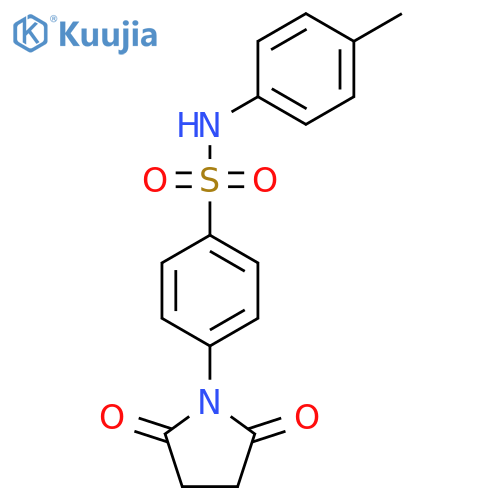 4-(2,5-dioxopyrrolidin-1-yl)-N-(4-methylphenyl)benzene-1-sulfonamide structure