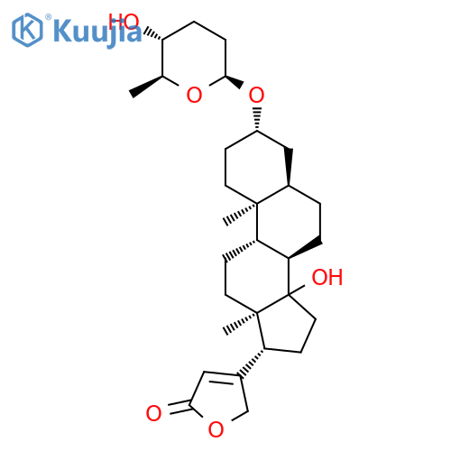 Card-20(22)-enolide,14-hydroxy-3-[[(2R,5R,6S)-tetrahydro-5-hydroxy-6-methyl-2H-pyran-2-yl]oxy]-, (3b,5b)- (9CI) structure