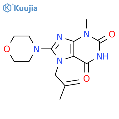 3-methyl-7-(2-methylprop-2-en-1-yl)-8-(morpholin-4-yl)-2,3,6,7-tetrahydro-1H-purine-2,6-dione structure