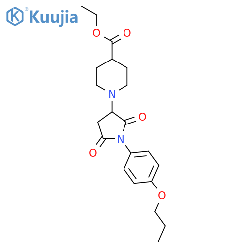ethyl 1-2,5-dioxo-1-(4-propoxyphenyl)pyrrolidin-3-ylpiperidine-4-carboxylate structure