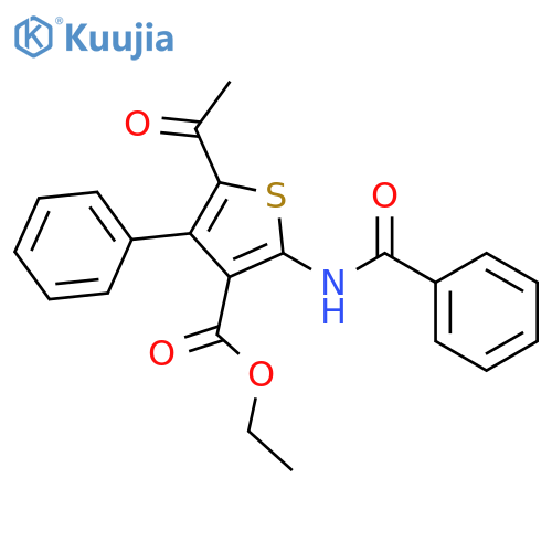ethyl 5-acetyl-2-(benzoylamino)-4-phenyl-3-thiophenecarboxylate structure