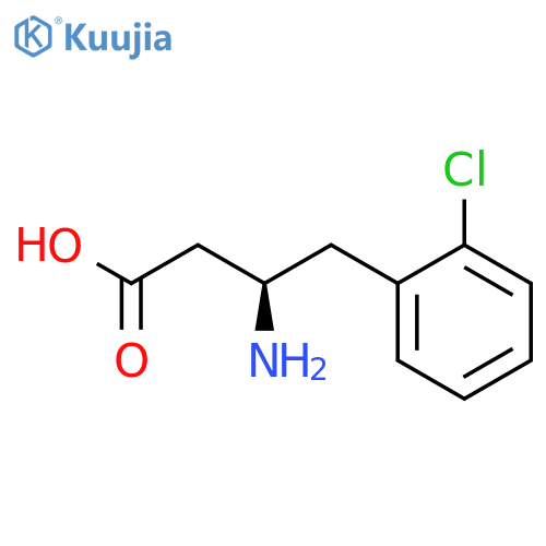 (3R)-3-Amino-4-(2-chlorophenyl)butanoic acid--hydrogen chloride (1/1) structure
