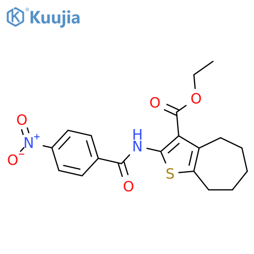 ethyl 2-(4-nitrobenzamido)-4H,5H,6H,7H,8H-cycloheptabthiophene-3-carboxylate structure
