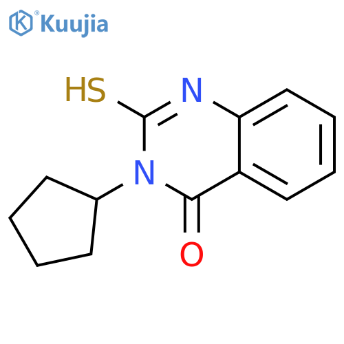 3-cyclopentyl-2-sulfanylidene-1,2,3,4-tetrahydroquinazolin-4-one structure