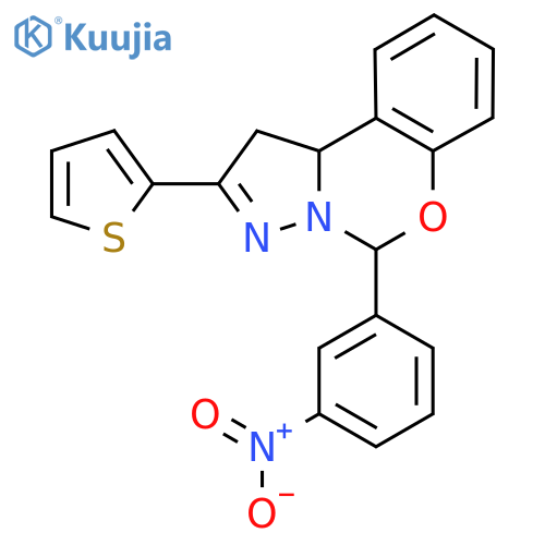 7-(3-nitrophenyl)-4-(thiophen-2-yl)-8-oxa-5,6-diazatricyclo7.4.0.0^{2,6}trideca-1(9),4,10,12-tetraene structure