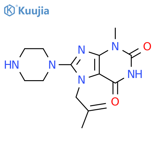 3-methyl-7-(2-methylprop-2-en-1-yl)-8-(piperazin-1-yl)-2,3,6,7-tetrahydro-1H-purine-2,6-dione structure