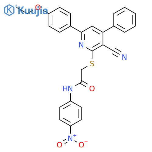 <br>2-[3-Cyano-6-(4-ethoxy-phenyl)-4-phenyl-pyridin-2-ylsulfanyl]-N-(4-nitro-ph enyl)-acetamide structure