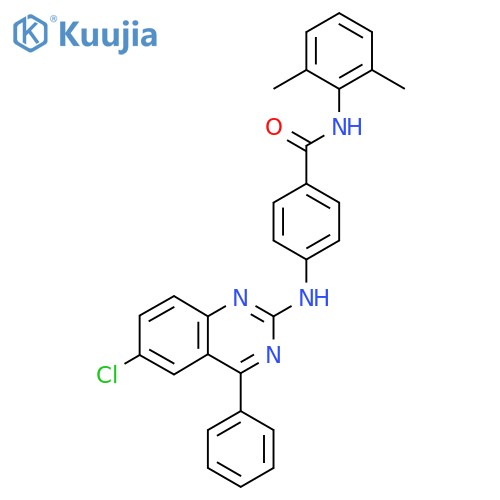 4-(6-chloro-4-phenylquinazolin-2-yl)amino-N-(2,6-dimethylphenyl)benzamide structure