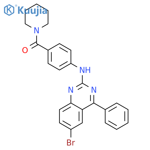 6-bromo-4-phenyl-N-4-(piperidine-1-carbonyl)phenylquinazolin-2-amine structure