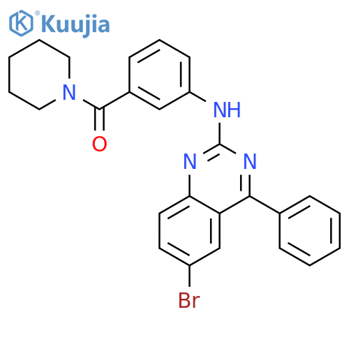 6-bromo-4-phenyl-N-3-(piperidine-1-carbonyl)phenylquinazolin-2-amine structure