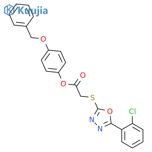 <br>[5-(2-Chloro-phenyl)-[1,3,4]oxadiazol-2-ylsulfanyl]-acetic acid 4-benzyloxy -phenyl ester structure
