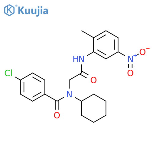 <br>4-Chloro-N-cyclohexyl-N-[(2-methyl-5-nitro-phenylcarbamoyl)-methyl]-benzami de structure