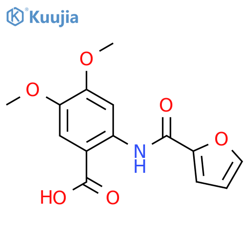 2-(furan-2-amido)-4,5-dimethoxybenzoic acid structure