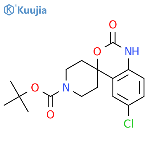 tert-butyl 6-chloro-2-oxo-1,2-dihydrospiro[3,1-benzoxazine-4,4'-piperidine]-1'-carboxylate structure