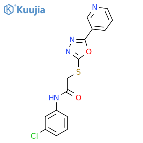 N-(3-chlorophenyl)-2-{[5-(pyridin-3-yl)-1,3,4-oxadiazol-2-yl]sulfanyl}acetamide structure