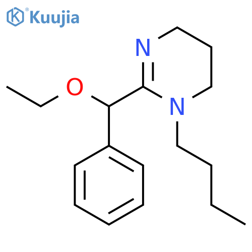 1-butyl-2-[ethoxy(phenyl)methyl]-1,4,5,6-tetrahydropyrimidine structure