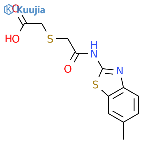 Acetic acid,2-[[2-[(6-methyl-2-benzothiazolyl)amino]-2-oxoethyl]thio]- structure