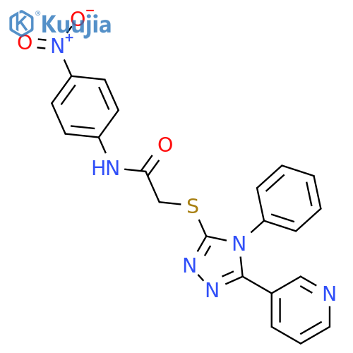 <br>N-(4-Nitro-phenyl)-2-(4-phenyl-5-pyridin-3-yl-4H-[1,2,4]triazol-3-ylsulfany l)-acetamide structure