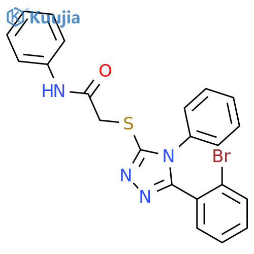 <br>2-[5-(2-Bromo-phenyl)-4-phenyl-4H-[1,2,4]triazol-3-ylsulfanyl]-N-phenyl-ace tamide structure