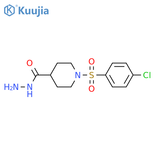 1-(4-Chlorophenyl)sulfonyl-4-piperidinecarbohydrazide structure