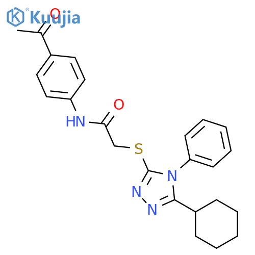<br>N-(4-Acetyl-phenyl)-2-(5-cyclohexyl-4-phenyl-4H-[1,2,4]triazol-3-ylsulfanyl )-acetamide structure