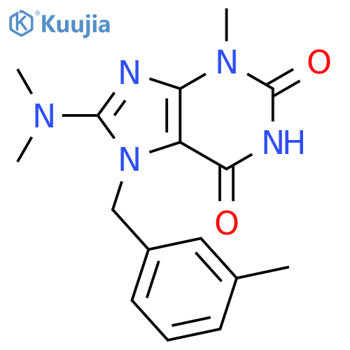 8-(dimethylamino)-3-methyl-7-(3-methylphenyl)methyl-2,3,6,7-tetrahydro-1H-purine-2,6-dione structure