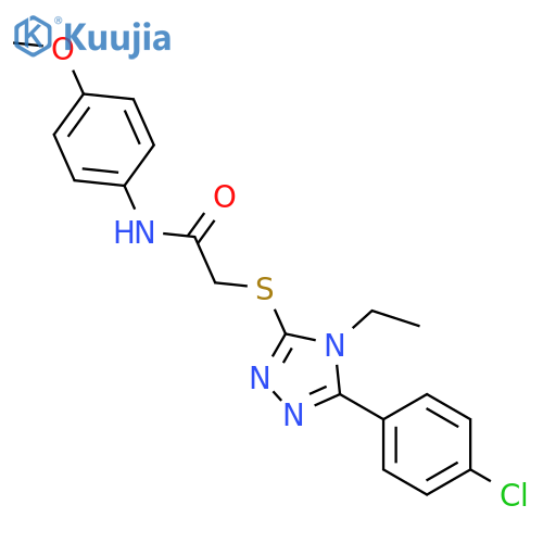 <br>2-[5-(4-Chloro-phenyl)-4-ethyl-4H-[1,2,4]triazol-3-ylsulfanyl]-N-(4-methoxy -phenyl)-acetamide structure