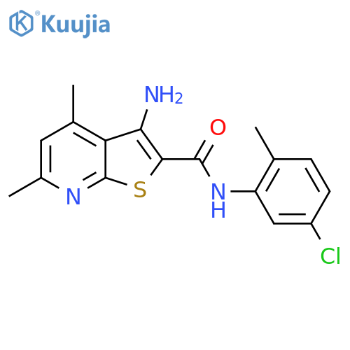 3-amino-N-(5-chloro-2-methylphenyl)-4,6-dimethylthieno[2,3-b]pyridine-2-carboxamide structure