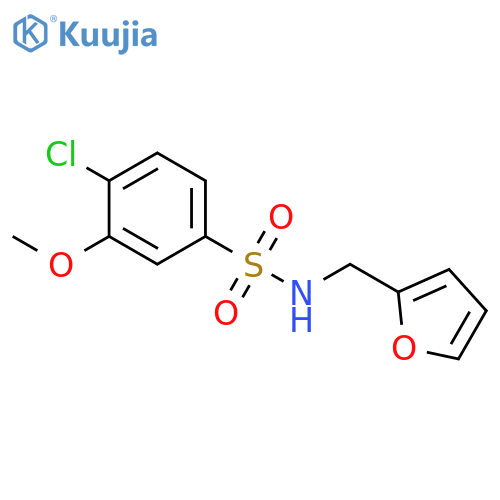 4-chloro-N-(furan-2-yl)methyl-3-methoxybenzene-1-sulfonamide structure