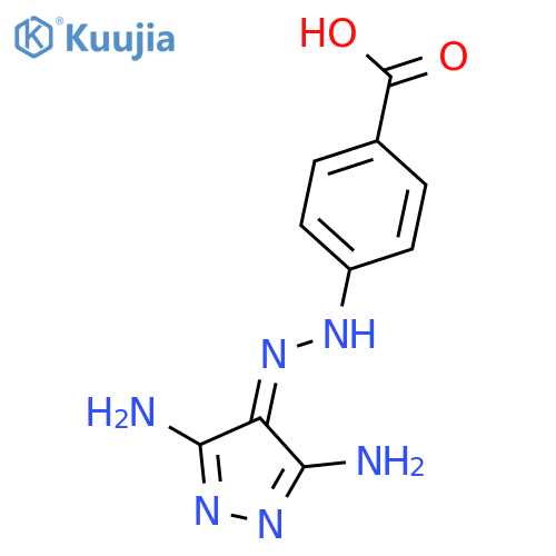 Benzoic acid, 4-[(3,5-diamino-4H-pyrazol-4-ylidene)hydrazino]- structure