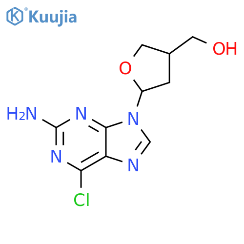 3-Furanmethanol, 5-(2-amino-6-chloro-9H-purin-9-yl)tetrahydro- structure
