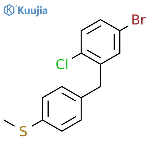 Benzene, 4-bromo-1-chloro-2-[[4-(methylthio)phenyl]methyl]- structure