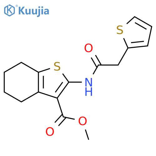 methyl 2-2-(thiophen-2-yl)acetamido-4,5,6,7-tetrahydro-1-benzothiophene-3-carboxylate structure
