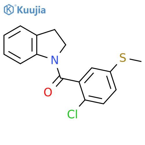 (2-Chloro-5-methylsulfanylphenyl)-(2,3-dihydroindol-1-yl)methanone structure