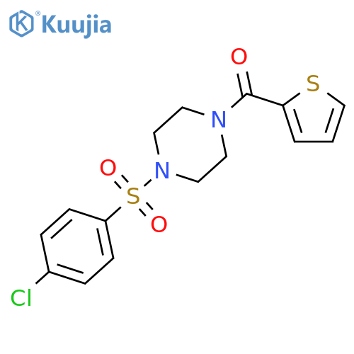 1-(4-chlorobenzenesulfonyl)-4-(thiophene-2-carbonyl)piperazine structure