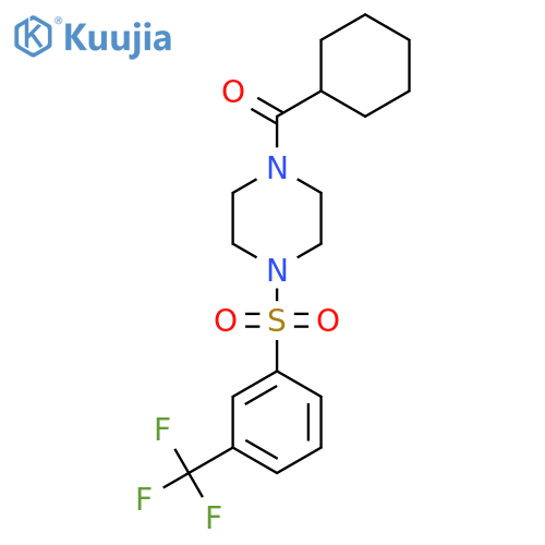 Cyclohexyl(4-(3-(trifluoromethyl)phenylsulfonyl)piperazin-1-yl)methanone structure