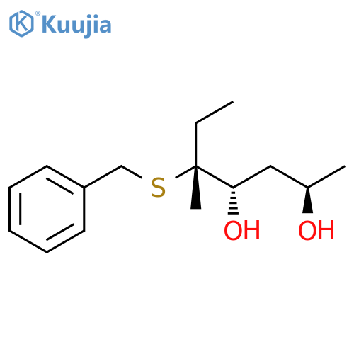2,4-Heptanediol, 5-methyl-5-[(phenylmethyl)thio]-, (2R,4S,5R)-rel- structure