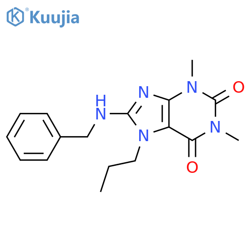 8-(benzylamino)-1,3-dimethyl-7-propyl-2,3,6,7-tetrahydro-1H-purine-2,6-dione structure