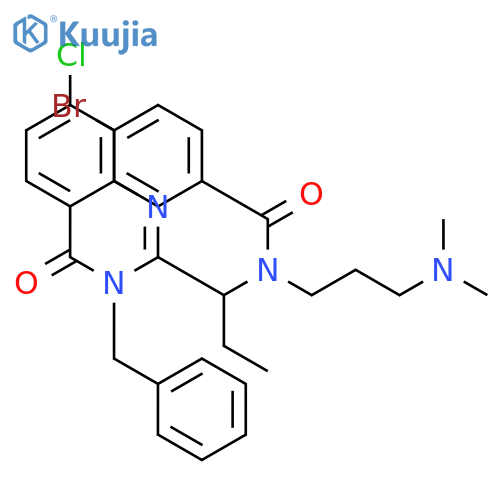 N-1-(3-Benzyl-7-chloro-4-oxoquinazolin-2-yl)propyl-4-bromo-N-3-(dimethylamino)propylbenzamide structure