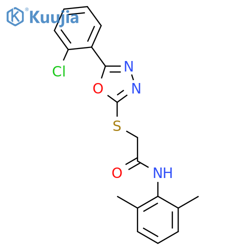 <br>2-[5-(2-Chloro-phenyl)-[1,3,4]oxadiazol-2-ylsulfanyl]-N-(2,6-dimethyl-pheny l)-acetamide structure