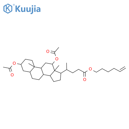 (3R,8R,9S,10S,12S,13R,14S,17R)-17-((R)-5-(hex-5-en-1-yloxy)-5-oxopentan-2-yl)-10,13-dimethylhexadecahydro-1H-cyclopenta[a]phenanthrene-3,12-diyl diacetate structure