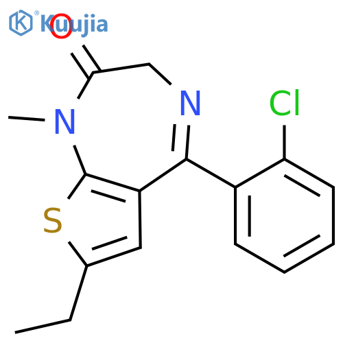 2H-Thieno[2,3-e]-1,4-diazepin-2-one,5-(2-chlorophenyl)-7-ethyl-1,3-dihydro-1-methyl- structure