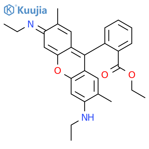 Benzoic acid,2-[6-(ethylamino)-3-(ethylimino)-2,7-dimethyl-3H-xanthen-9-yl]-, ethyl ester structure