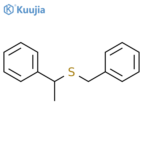 Benzene, [[(1-phenylethyl)thio]methyl]- structure